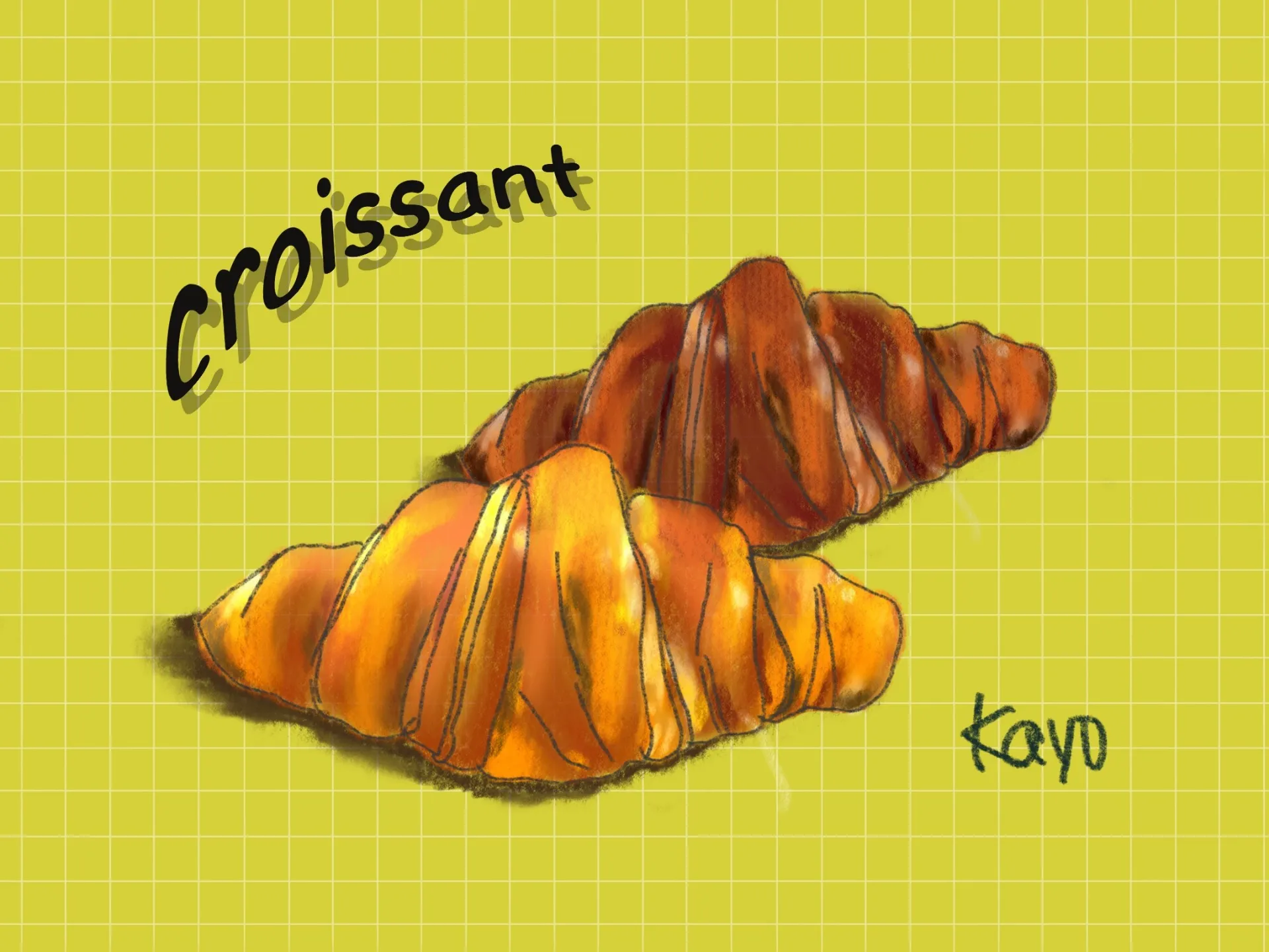 パステルアート（クロワッサン）