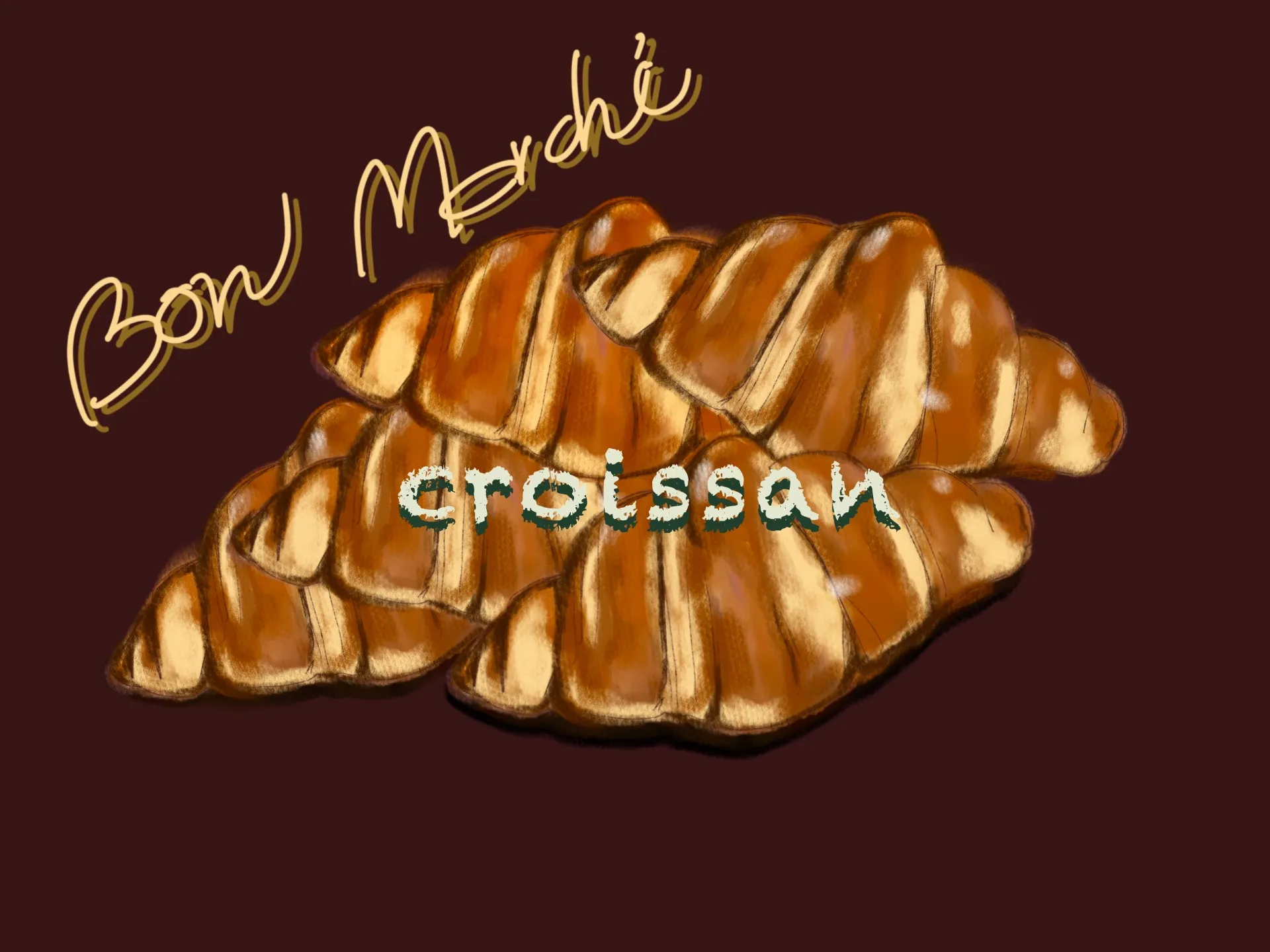 パステルアート（クロワッサン）